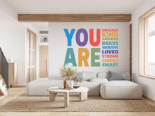 Load image into Gallery viewer, You are Kind, Amazing Brave Loved wall decal Motivational Inspirational Wall Decal Sticker Office Wall Decal Women eyelashes Beauty 499RS