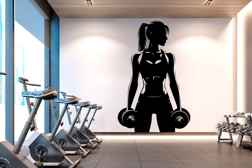 Gym Wall Decal Home Gym Girl Power fitness Quote Decor Workout Art Vinyl Gym Wall Stickers Bedroom Gym Workout Motivation Crossfit 500RS