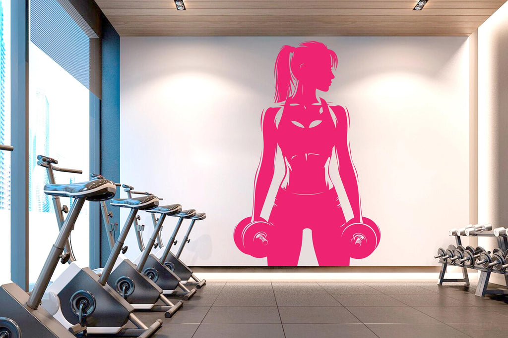 Gym Wall Decal Home Gym Girl Power fitness Quote Decor Workout Art Vinyl Gym Wall Stickers Bedroom Gym Workout Motivation Crossfit 500RS