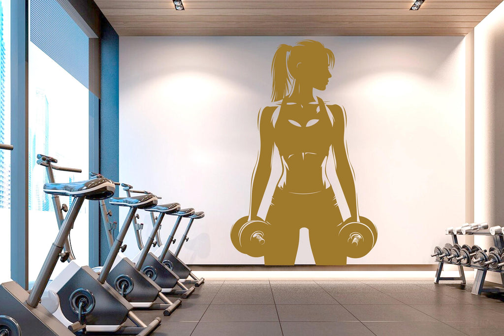 Gym Wall Decal Home Gym Girl Power fitness Quote Decor Workout Art Vinyl Gym Wall Stickers Bedroom Gym Workout Motivation Crossfit 500RS
