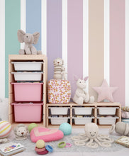 Load image into Gallery viewer, Stripes Set of 6 Wall Decor Decal, Playroom Stripes Wall Sticker, Boho Straight Stripes Sticker, Rainbow Color Nursery Kids Room Decal 481LU