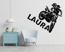 Load image into Gallery viewer, Motocross Girl Rider Wall Decor, Motocross Wall Decals, Ride Wall Art, Stickers Bedroom Motocross Wall Vinyl Nursery Wall Decals Art 485LU