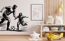 Load image into Gallery viewer, Father Son Soccer wall decor, Football Wall Decal Sport Vinyl, Football stickers, Boys Goal Wall Art, Wall Stickers, Kids Room, Decor 443LU