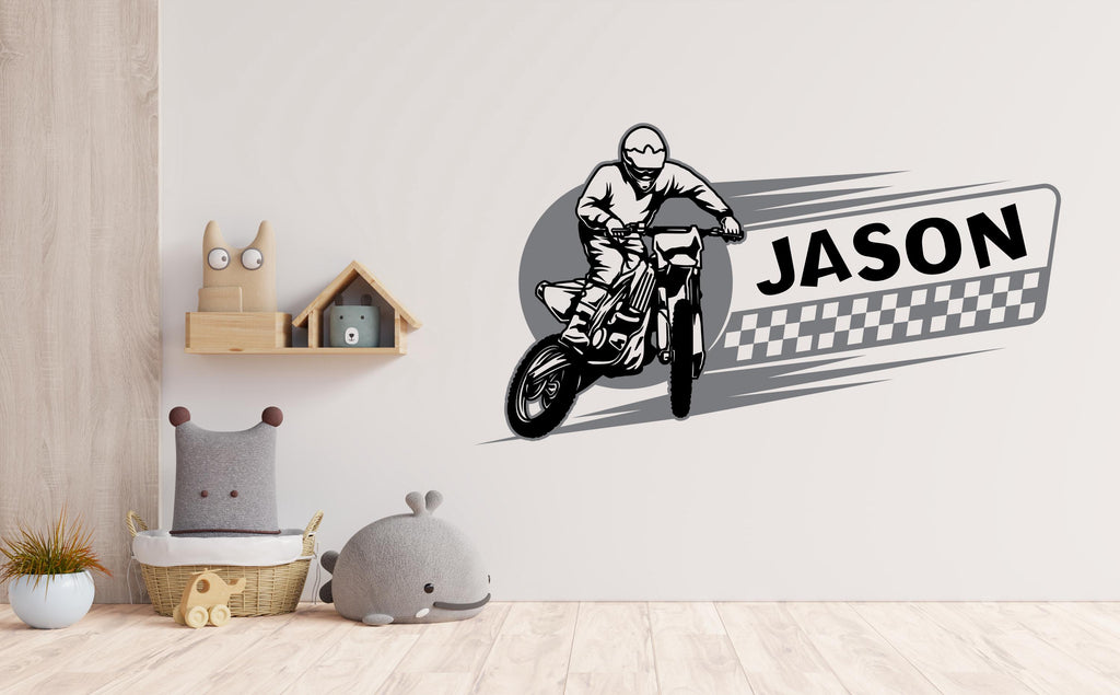 Motocross Wall Decor, Motocross Wall Decals, Ride Wall Art, Stickers Bedroom Motocross Wall Vinyl Nursery Wall Decals Art 486LU