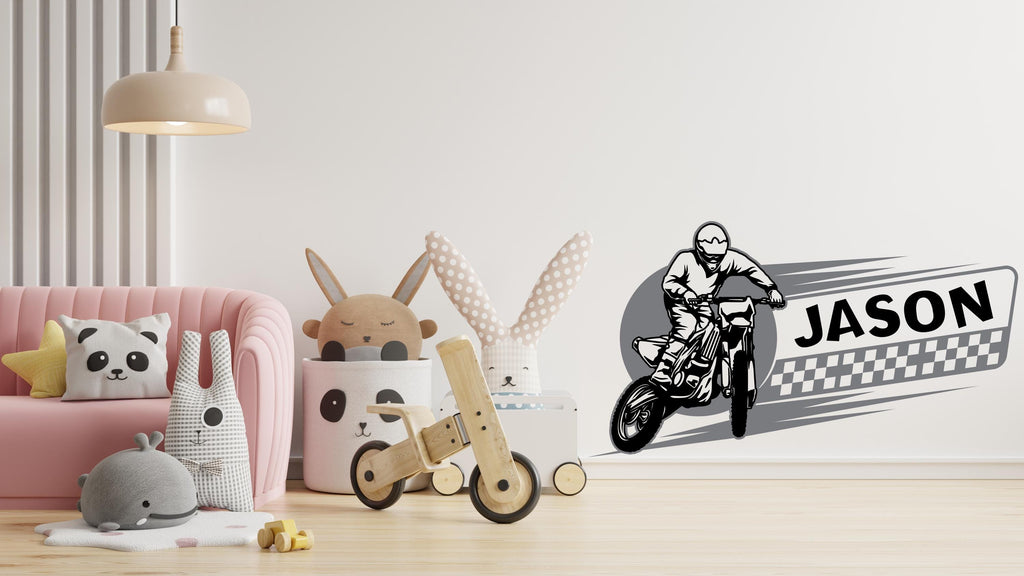 Motocross Wall Decor, Motocross Wall Decals, Ride Wall Art, Stickers Bedroom Motocross Wall Vinyl Nursery Wall Decals Art 486LU