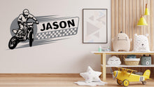 Load image into Gallery viewer, Motocross Wall Decor, Motocross Wall Decals, Ride Wall Art, Stickers Bedroom Motocross Wall Vinyl Nursery Wall Decals Art 486LU