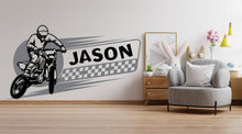 Load image into Gallery viewer, Motocross Wall Decor, Motocross Wall Decals, Ride Wall Art, Stickers Bedroom Motocross Wall Vinyl Nursery Wall Decals Art 486LU