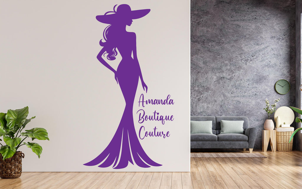 Boutique Couture wall decor Boutique Stickers Personalized Wall Decal Door Wall Sticker Dress Wall Décor Couture wall decal Art 490RS