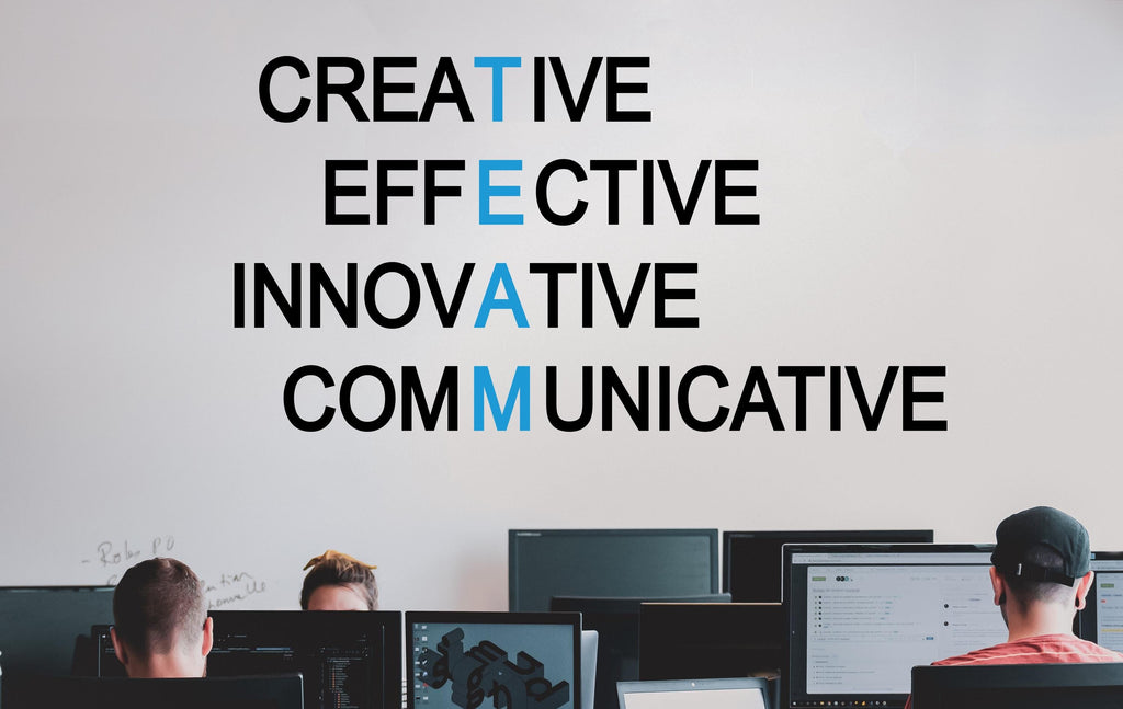 Team Quote Decal for Office, Creative Motivational Inspirational Teamwork Innovative Effective Wall Decal Sticker Decor for Office 448LU
