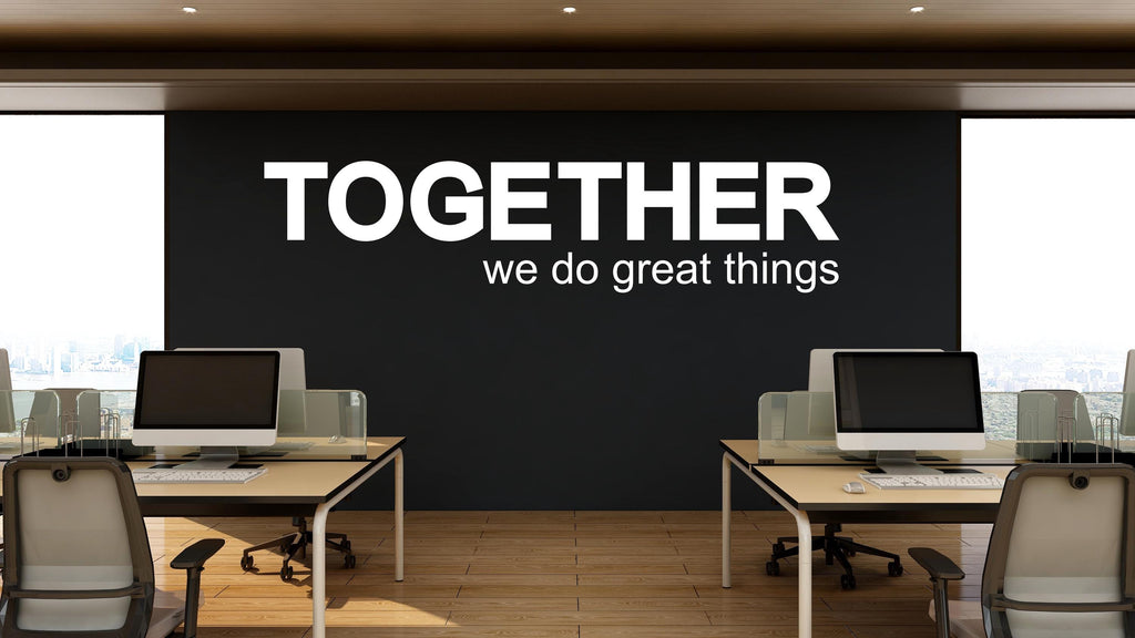 Together we do great things Quote Decal for Office, Motivational Inspirational Teamwork Wall Decal Sticker Decor for Office 449LU