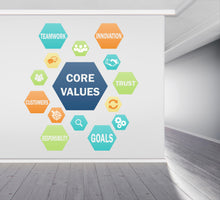 Load image into Gallery viewer, Core Value Wall Decor Our Value Wall Decal Trust Innovation Office Exellence Teamwork Wall Stickers Custom Personalized office Gift 490LU