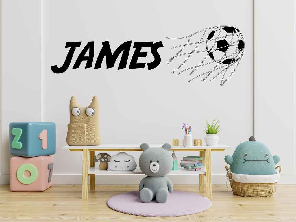 Soccer Name Wall Decor, Football Wall Decal Sport Vinyl, Football stickers, Boys Passion, Goal Wall Art, Wall Stickers, Kids Room 455LU