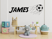 Load image into Gallery viewer, Soccer Name Wall Decor, Football Wall Decal Sport Vinyl, Football stickers, Boys Passion, Goal Wall Art, Wall Stickers, Kids Room 455LU