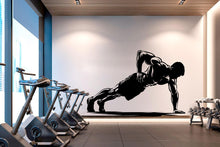 Load image into Gallery viewer, Gym Push Ups Men Wall Decal Afro Girl Power fitness Quote Decor Workout Art Vinyl Gym Wall Stickers Bedroom Gym Workout Motivation 503RS
