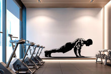Load image into Gallery viewer, Gym Push Ups Men Wall Decal Afro Girl Power fitness Quote Decor Workout Art Vinyl Gym Wall Stickers Bedroom Gym Workout Motivation 506RS