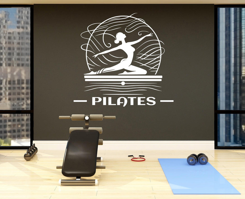 Pilates Wall Decal Pilates Wall Sticker Yoga Wall Art Pilates Wall Decor Gym Wall Decal Gym Wall Sticker Gym Wall Art Meditation Decal 458LU