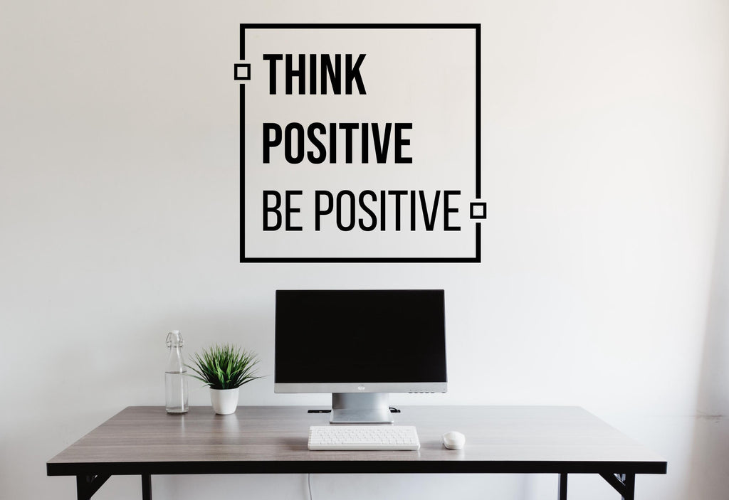 Think Positive Be Positive Quote Decal for Office Employee, Motivational Inspirational Teamwork Wall Decal Sticker Decor for Office 460LU