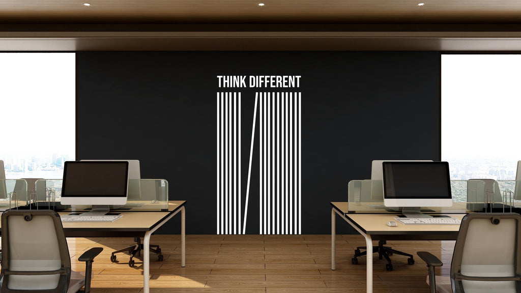 Think Different Work Quote Decal for Office Employee, Motivational Inspirational Teamwork Wall Decal Sticker Decor for Office 467LU
