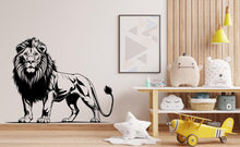 Load image into Gallery viewer, Lion wall decals, Lion Wall Sticker, Lion wall art, Animals wall vinyl Wild Lion Vinyl Sticker Decor Nursery Wild Pet Murals 495LU