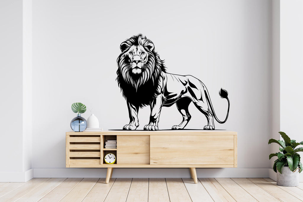 Lion wall decals, Lion Wall Sticker, Lion wall art, Animals wall vinyl Wild Lion Vinyl Sticker Decor Nursery Wild Pet Murals 495LU