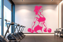 Load image into Gallery viewer, Gym Wall Decal Afro Girl Power fitness Quote Decor Workout Art Vinyl Gym Wall Stickers Bedroom Gym Workout Girl Motivation Crossfit 493RS