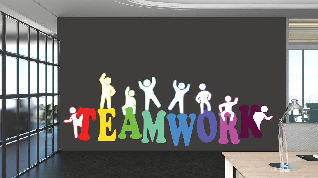 Teamwork Office Wall Decal Idea Teamwork Business Worker Inspire Office Decoration Motivation Stickers Mural Unique Gift 495RS