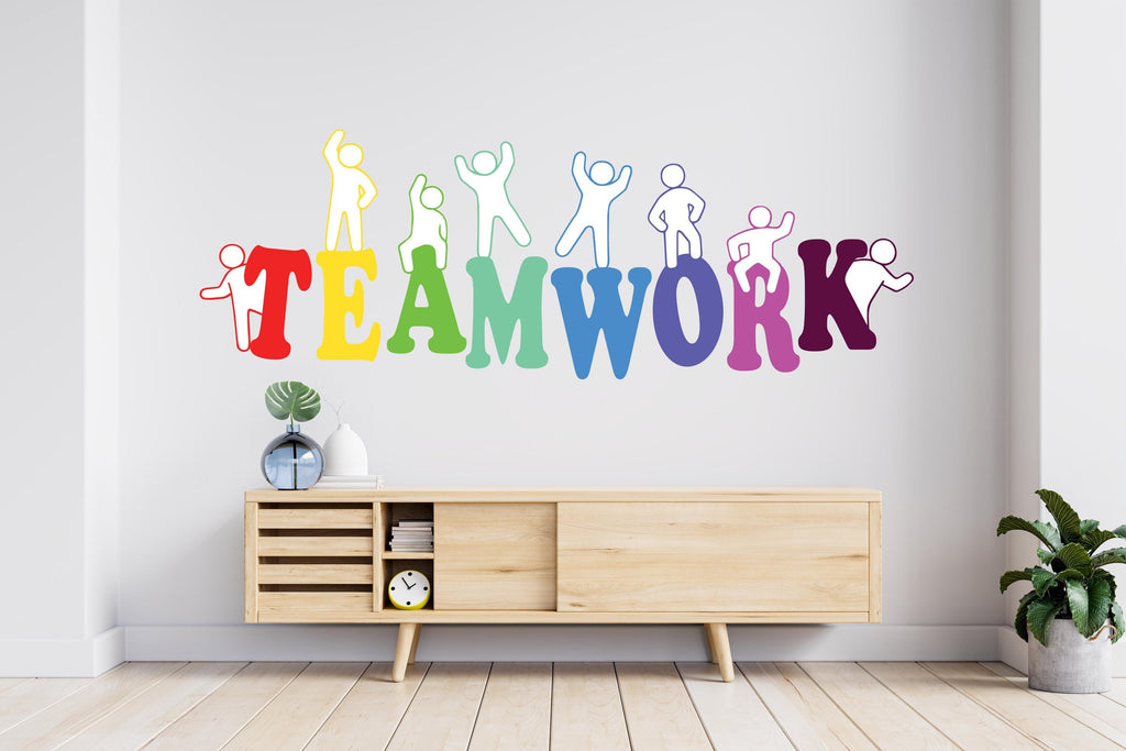 Teamwork Office Wall Decal Idea Teamwork Business Worker Inspire Office Decoration Motivation Stickers Mural Unique Gift 495RS