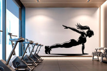 Load image into Gallery viewer, Gym Girl Push Ups Men Wall Decal Afro Girl Power fitness Quote Decor Workout Art Vinyl Gym Wall Stickers Bedroom Workout Motivation 509RS