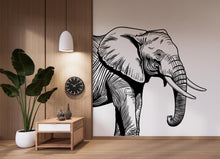 Load image into Gallery viewer, Cute Elephant Wall Decal for Nursery, Baby Animal Wall Sticker, Safari Theme Kids Room Decor, Adorable Elephant Wall Art 497LU