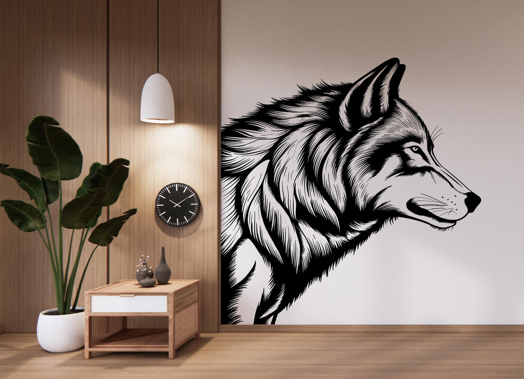 Wolf Wall Decal, Wolf Wall Art, Wolf Room Wall Decor Wolf Room Wall Sticker Wolf Wall Decor Animals Stickers 498LU
