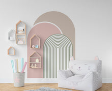 Load image into Gallery viewer, Boho Wall Decal, Living Room Decoration, Bed Arch Sticker, Hedboard Wall Decal, Arch Wall Decal, Arch Wall Decal Sticker, Wall Decal 496RS