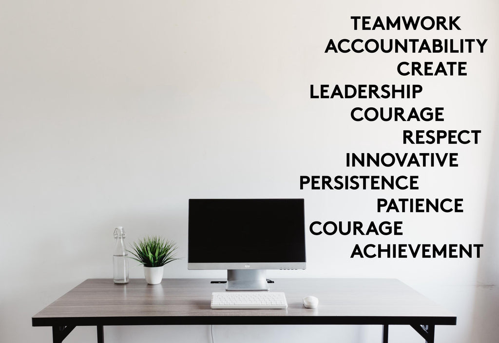 Office wall decal, Work Quote Decal for Office Employee, Motivational Inspirational Teamwork Wall Decal Sticker Decor for Office Walls 471LU