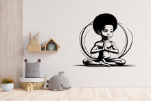Load image into Gallery viewer, Yoga Wall Decal Young Afro Boy Wall Sticker Yoga Wall Art Yoga Wall Decor Gym Wall Decal Gym Wall Sticker Gym Wall Meditation Decal 472LU
