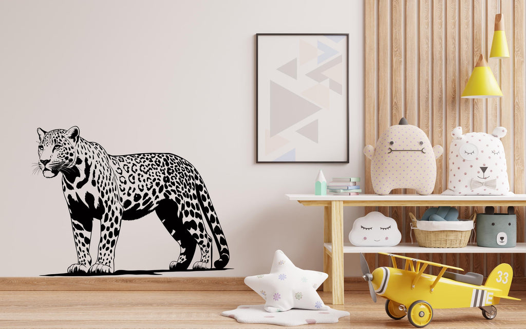 Leopard wall decals, Leopard Wall Sticker, Cheetah wall art, Animals wall vinyl Wild Cat Vinyl Sticker Decor Nursery Wild Pet Murals 501LU