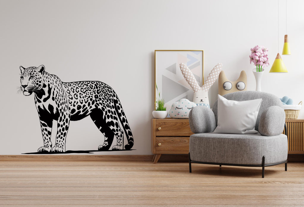 Leopard wall decals, Leopard Wall Sticker, Cheetah wall art, Animals wall vinyl Wild Cat Vinyl Sticker Decor Nursery Wild Pet Murals 501LU