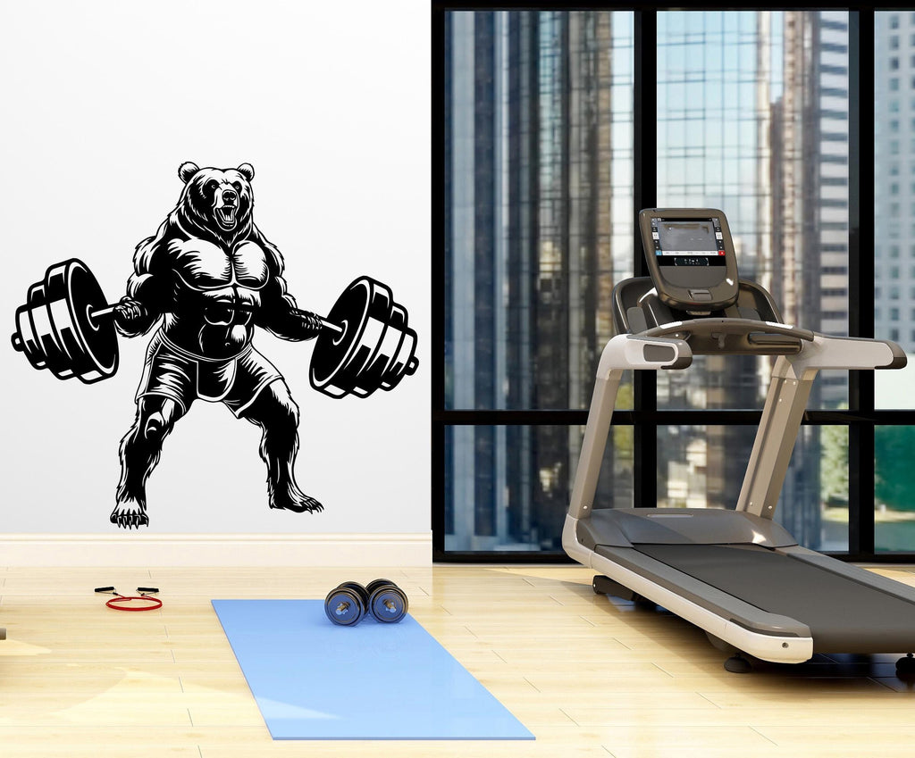 Bear Gym Wall Decor Bear Fitness Wall Art Gym Wall Decals Bear Wall Decal Crossfit Gifts Home Gym Wall Sticker Gym 502LU