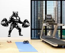 Load image into Gallery viewer, Bear Gym Wall Decor Bear Fitness Wall Art Gym Wall Decals Bear Wall Decal Crossfit Gifts Home Gym Wall Sticker Gym 502LU