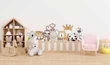 Load image into Gallery viewer, Jungle Cartoon Animals Wall Decal, Kids Room wall sticker, Animals Wall Decor Nursery Decals, Kids Wall Decals, Children's Room Decor 504LU