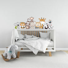 Load image into Gallery viewer, Jungle Cartoon Animals Wall Decal, Kids Room wall sticker, Animals Wall Decor Nursery Decals, Kids Wall Decals, Children's Room Decor 504LU