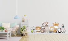 Load image into Gallery viewer, Jungle Cartoon Animals Wall Decal, Kids Room wall sticker, Animals Wall Decor Nursery Decals, Kids Wall Decals, Children's Room Decor 504LU