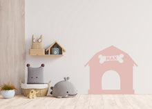 Load image into Gallery viewer, Dog House Kennel With Dog Name Wall Decal Home Headboard Color Block, Dog Wall Decor, Boho Wall Decal, Bed Headboard Sticker, Dog Gift 505LU