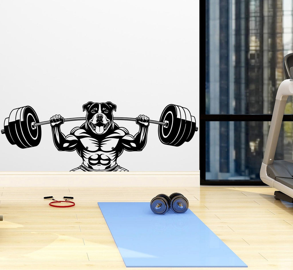 Dog Gym Wall Decor Dog Fitness Wall Art Gym Wall Decals Dog Wall Decal Crossfit Gifts Home Gym Wall Sticker Gym 506LU