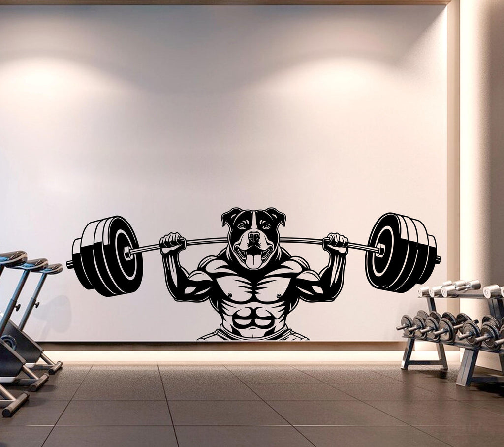 Dog Gym Wall Decor Dog Fitness Wall Art Gym Wall Decals Dog Wall Decal Crossfit Gifts Home Gym Wall Sticker Gym 506LU