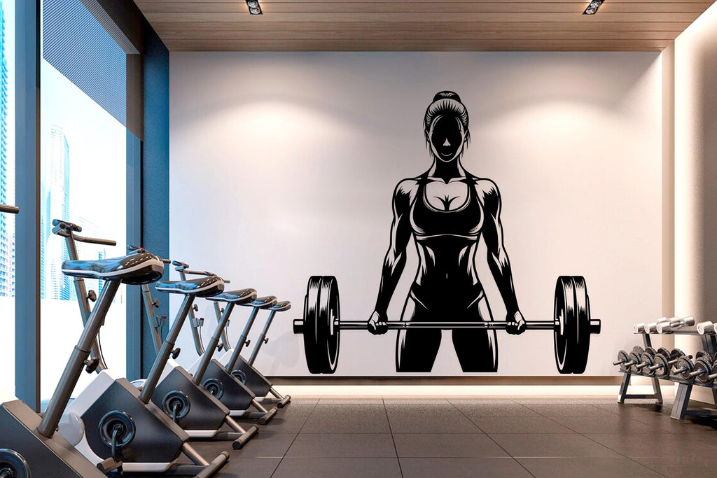 Gym Wall Decal Home Gym Girl Power fitness Quote Decor Workout Art Vinyl Gym Wall Stickers Bedroom Gym Workout Motivation Crossfit 515RS