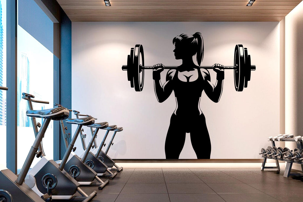 Gym Wall Decal Home Gym Girl Power fitness Quote Decor Workout Art Vinyl Gym Wall Stickers Bedroom Gym Workout Motivation Crossfit 518RS
