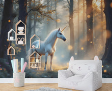 Load image into Gallery viewer, Unicorn Wall Graphics Peel and Stick Girl room Wallpaper Nursery Self Adhesive Removable nursery wall decor Mural 520RS