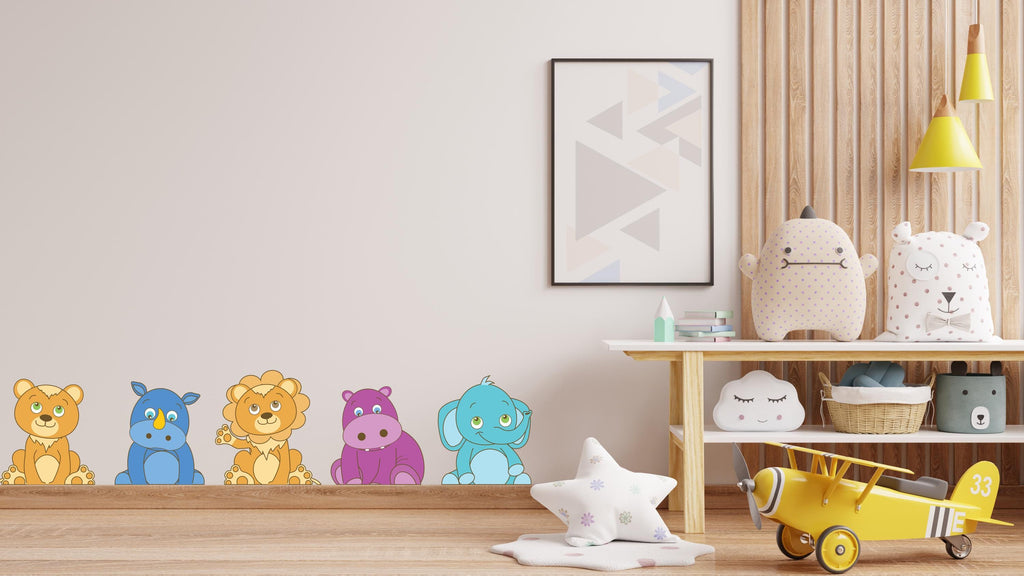 Cartoon Animals Set Wall Decal, Kids bedroom wall sticker, Animals Wall Decor Nursery Decals, Kids Wall Decals, Children's Room Decor 475LU