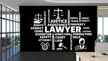 Load image into Gallery viewer, Lawyer Wall Decal, Justice Vinyl Wall Art Decal, Lawyer Wall Decal, Office Wall Decor, Lawyer Decor Office 498RS