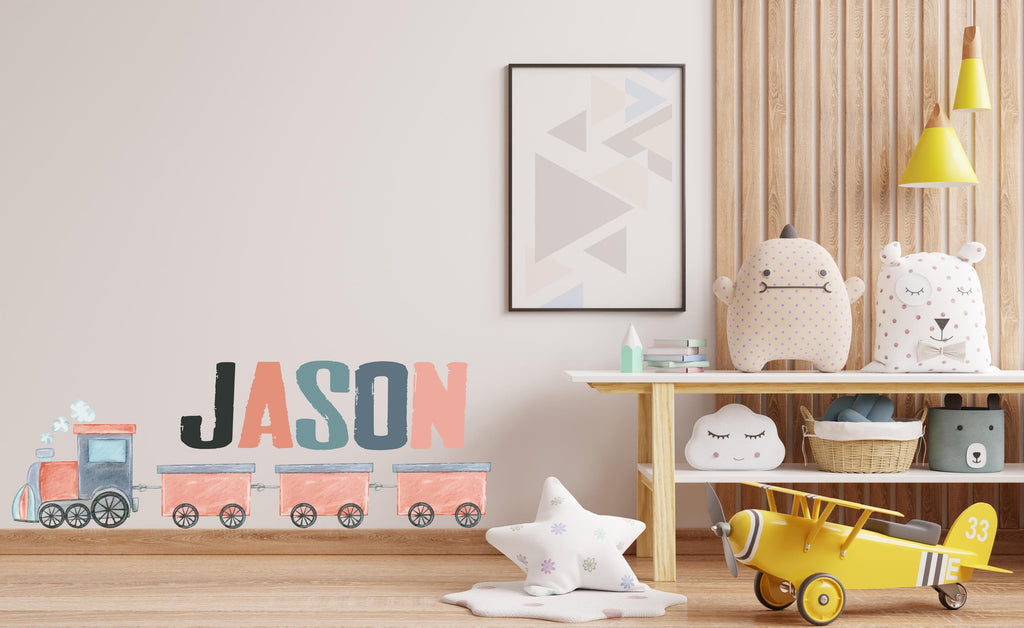 Train Wall decal | Nursery Train Decal | Personalized Wall Decor | Children Room Decor | Boys Train Room Decor | Playroom Train Decal 478LU