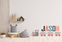 Load image into Gallery viewer, Train Wall decal | Nursery Train Decal | Personalized Wall Decor | Children Room Decor | Boys Train Room Decor | Playroom Train Decal 478LU
